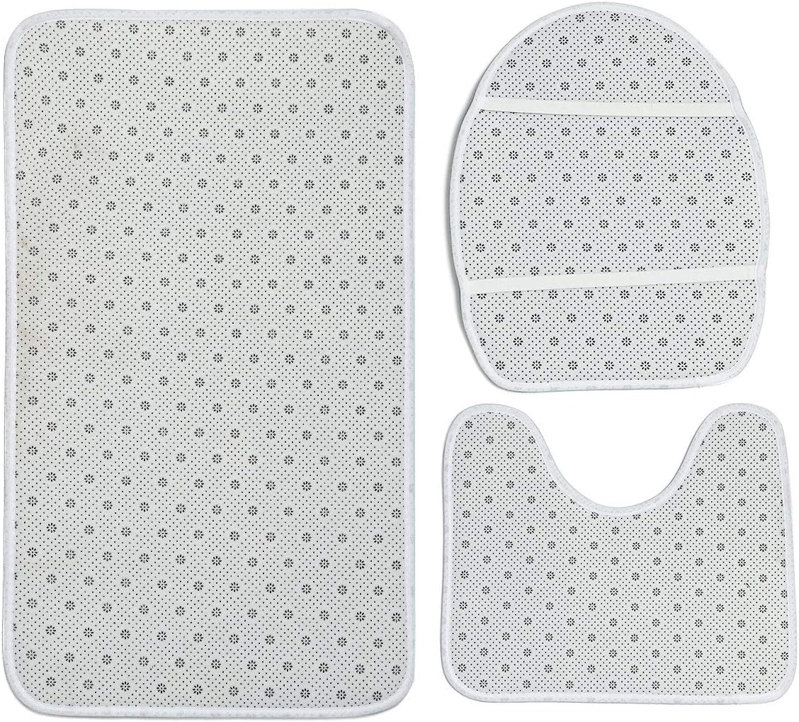 YESOF66 3 Piece Bathroom Rug Set with Non-Slip Backing