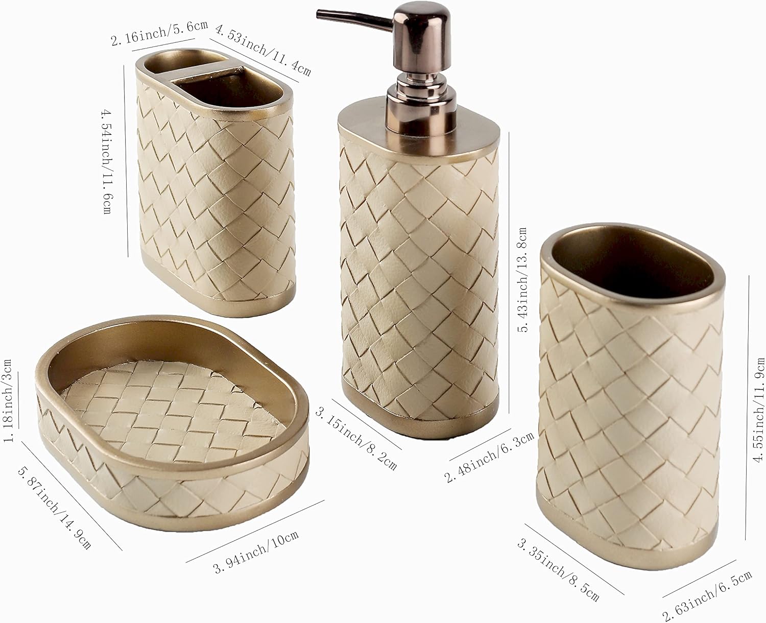 Luxury Resin Bathroom Set with 4 Pieces - Industrial to Modern Design
