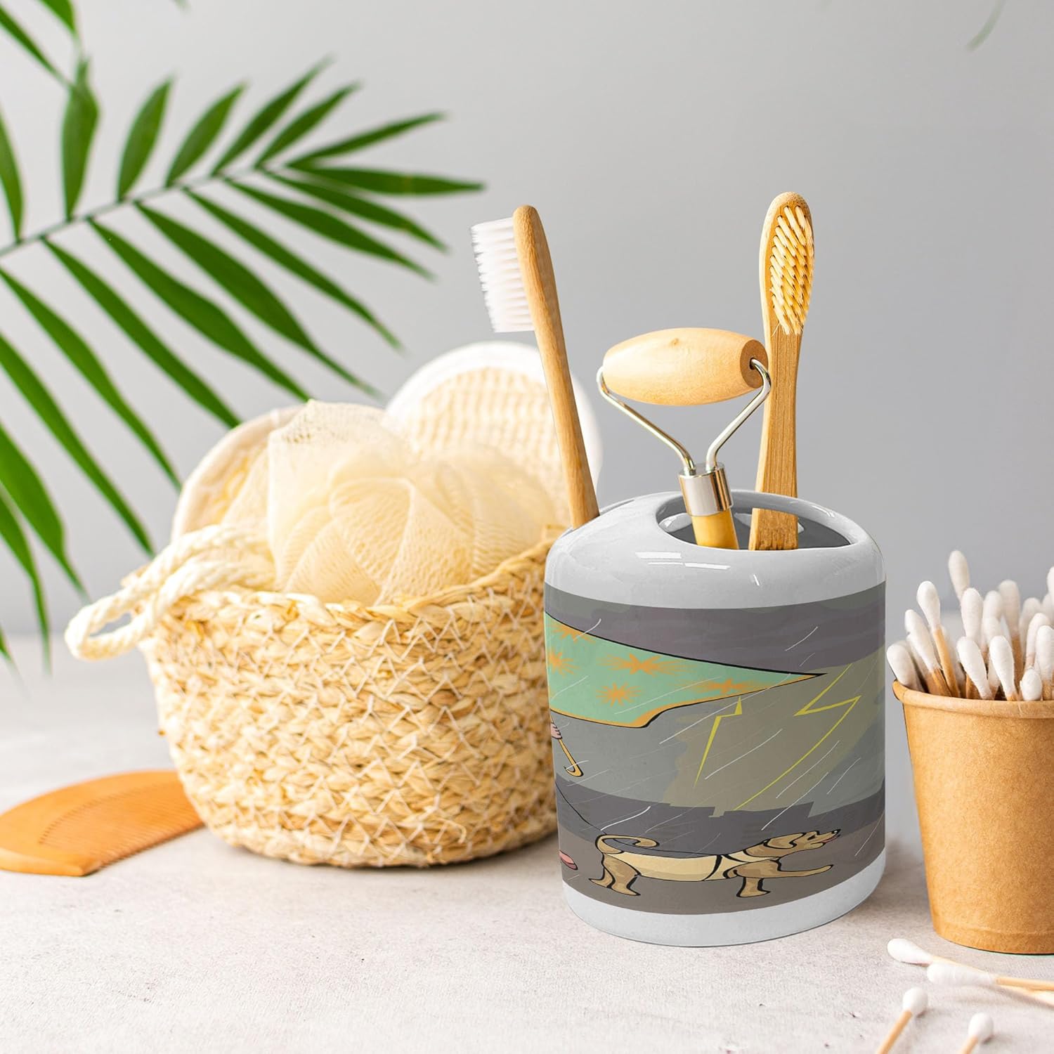 Umbrella Girl Soap Dispenser Set