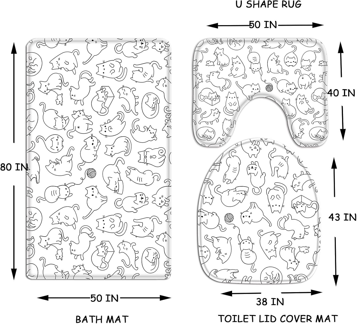ICOSAMRO Cat-Themed Bathroom Set