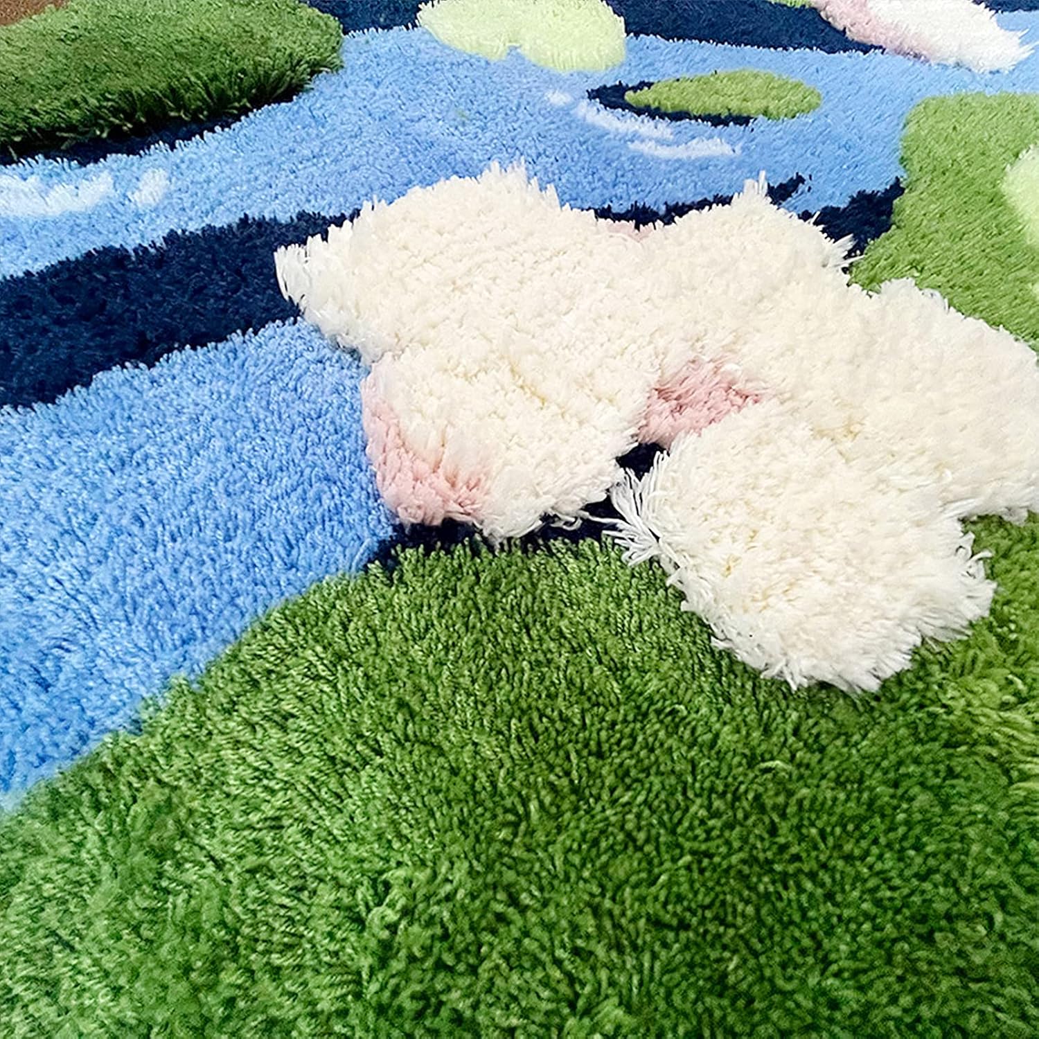 UKELER 3D Grass Moss Rug Soft Shag Non Slip