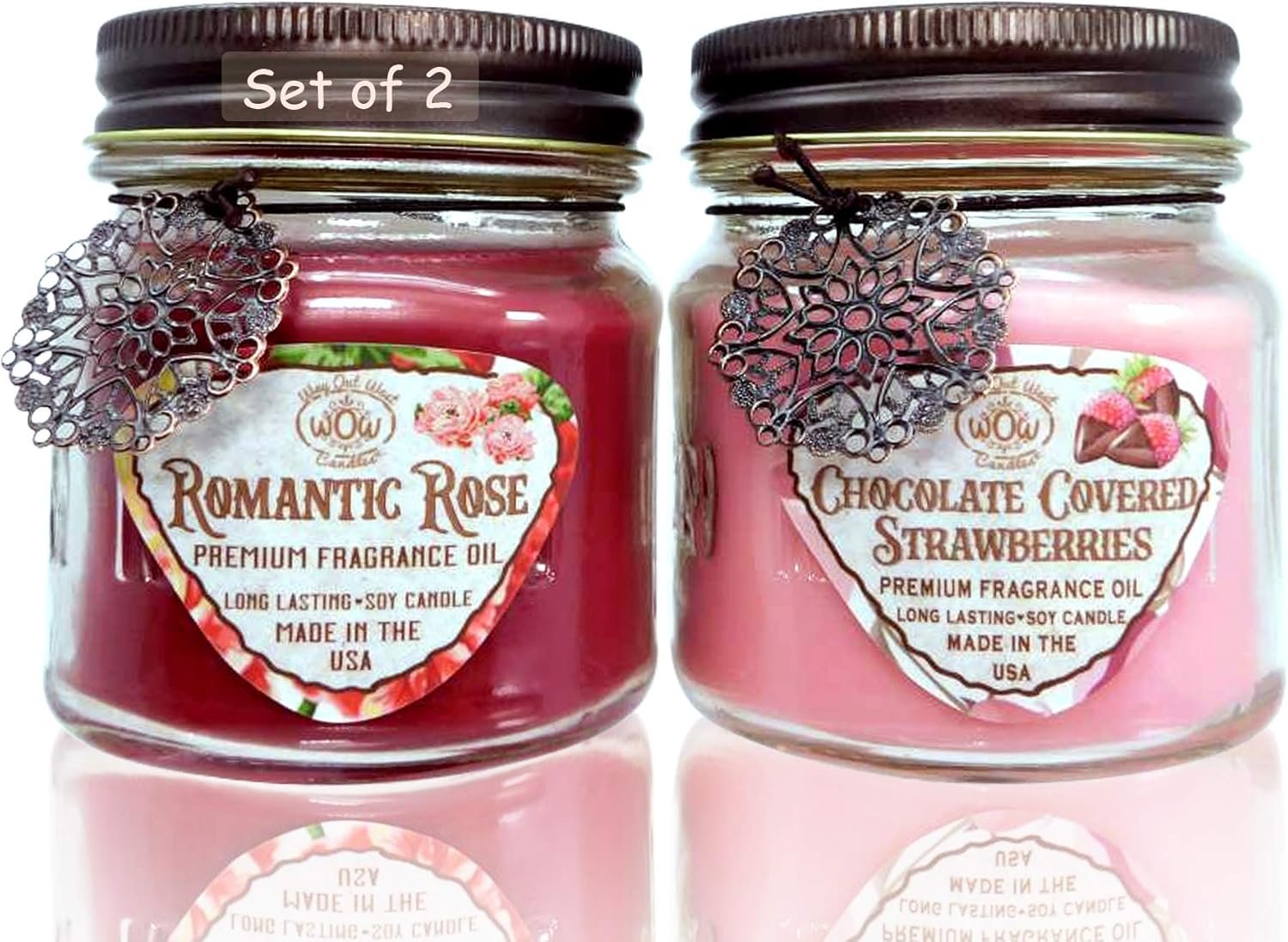 Handmade USA Jar Candles Romantic Scented Set