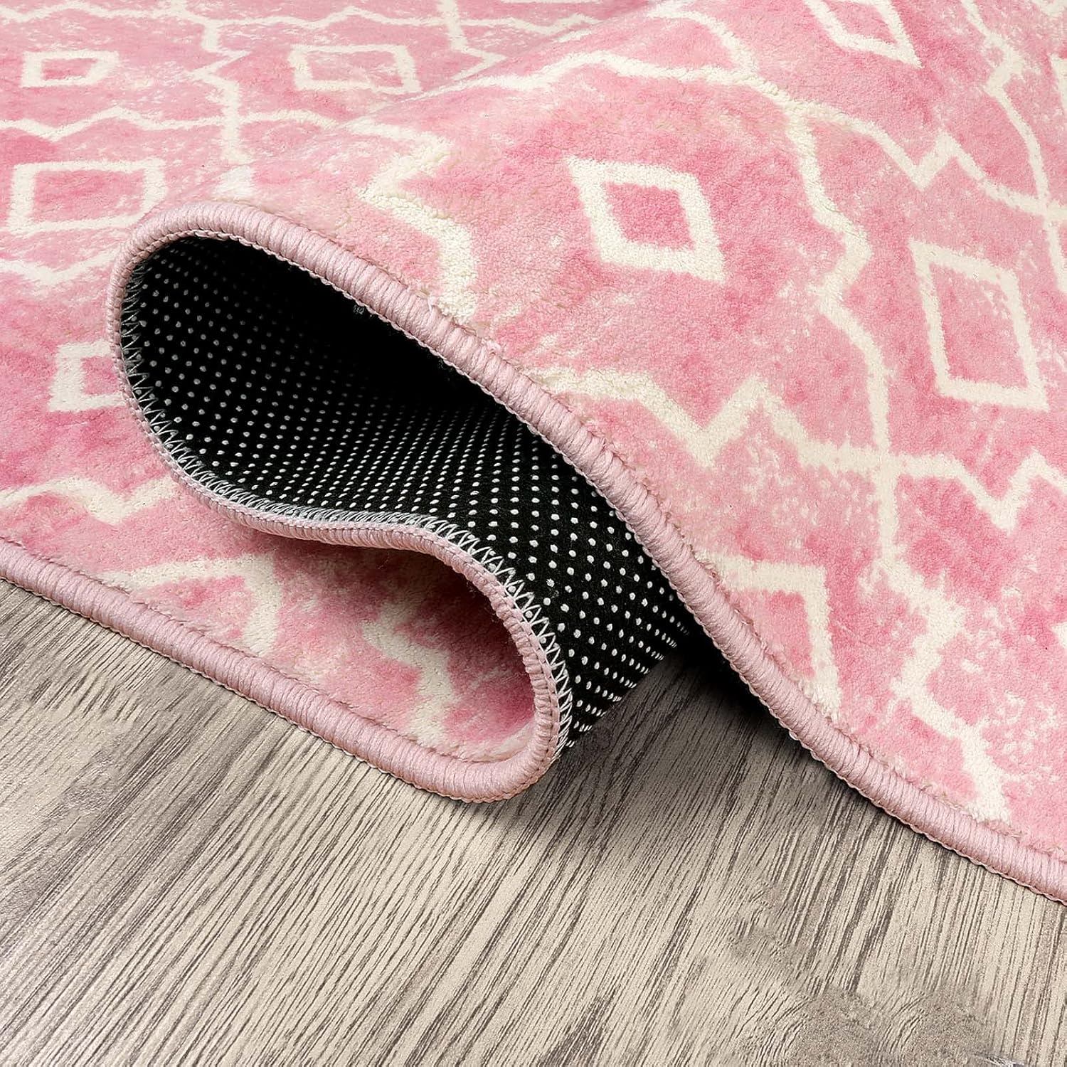 Moroccan Trendy Moroccan Washable Area Rug Small Pink Rug