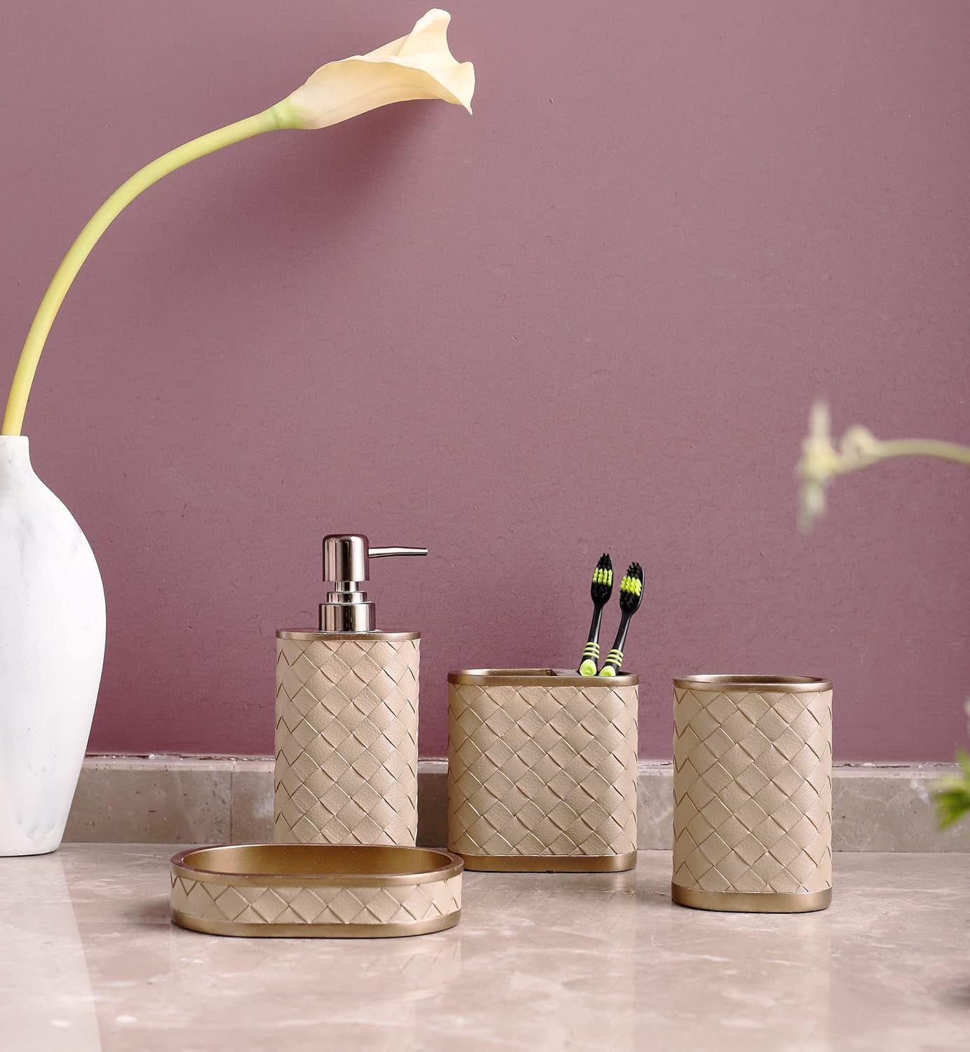 Luxury Resin Bathroom Set with 4 Pieces - Industrial to Modern Design