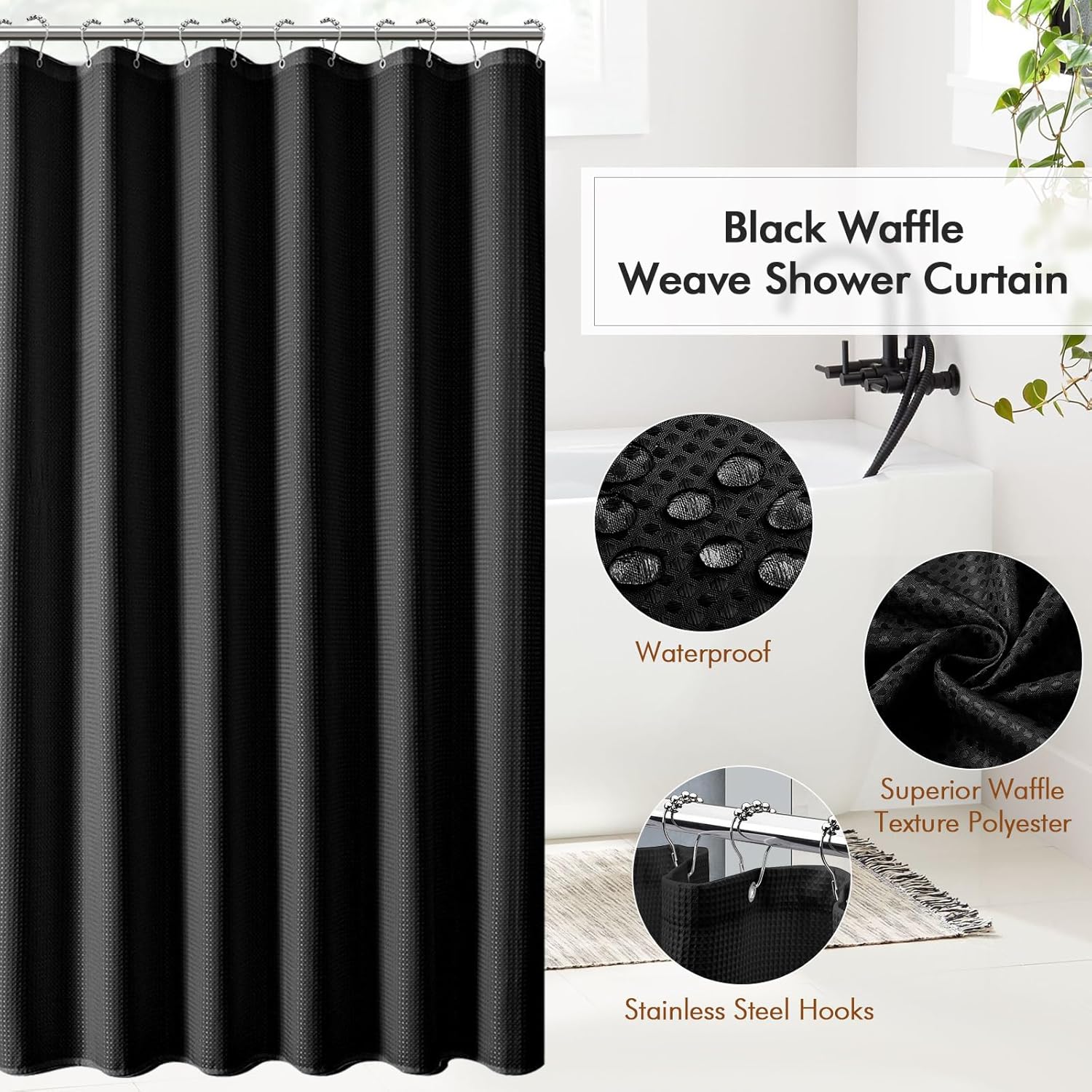 RYTOXILO Black Bathroom Set 21Pcs Complete Bathroom Accessories Water Resistant Style
