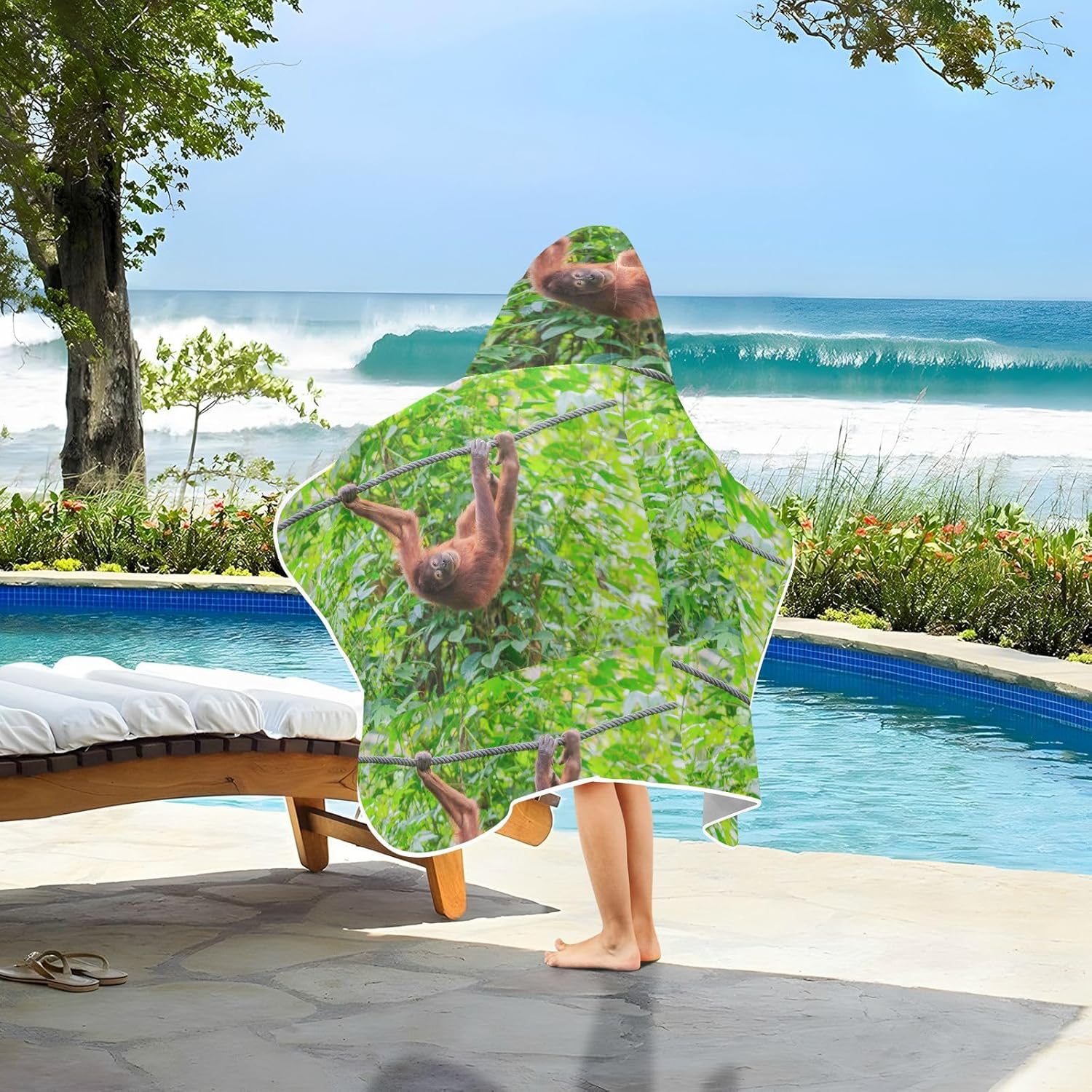 Dussdil Kids Beach Towels with Orangutan Pongo Design for Boys and Girls