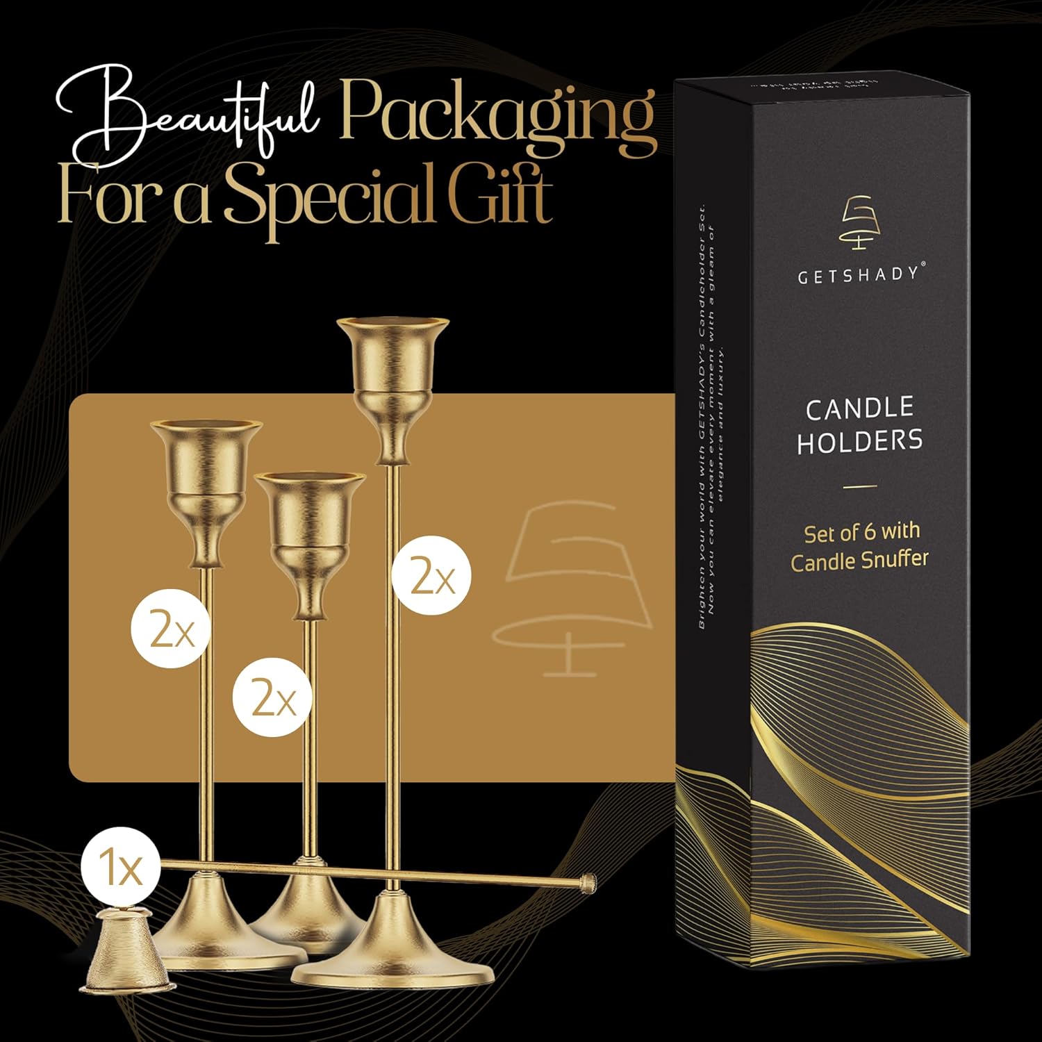 Elegant Gold Candlestick Holders for Dining and Events