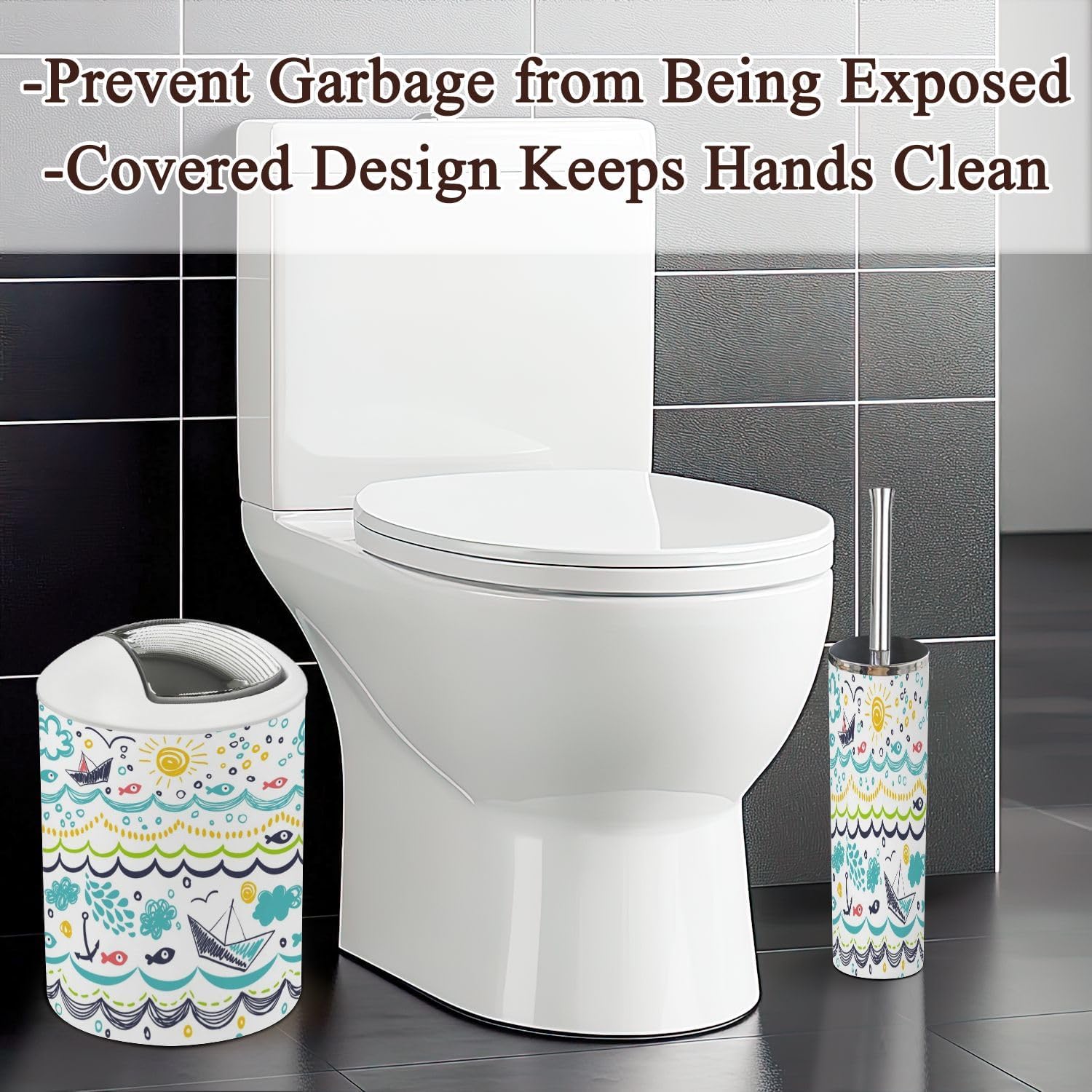 Bathroom Accessories Set 6 Pcs Durable Modern Decor