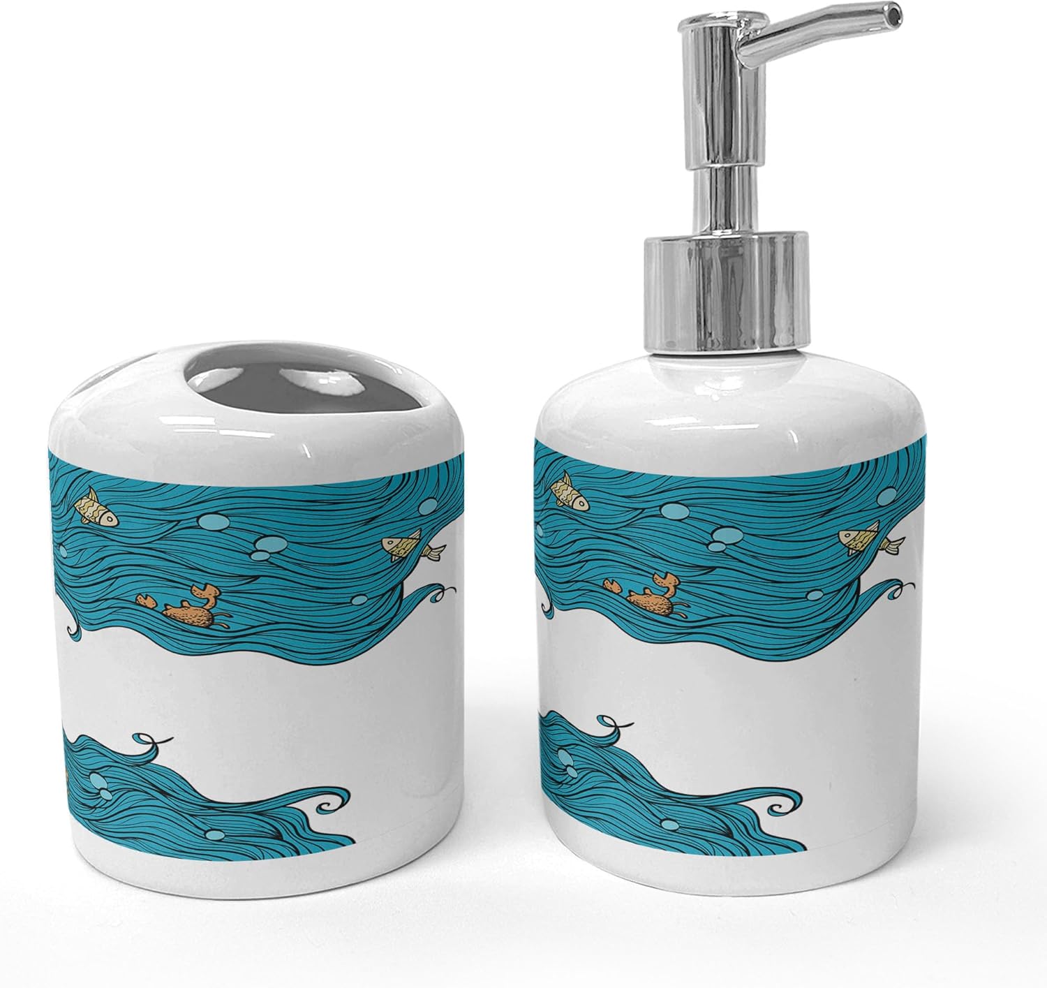 Ambesonne Underwater Toothbrush Soap Holder Set Bold Artwork in US