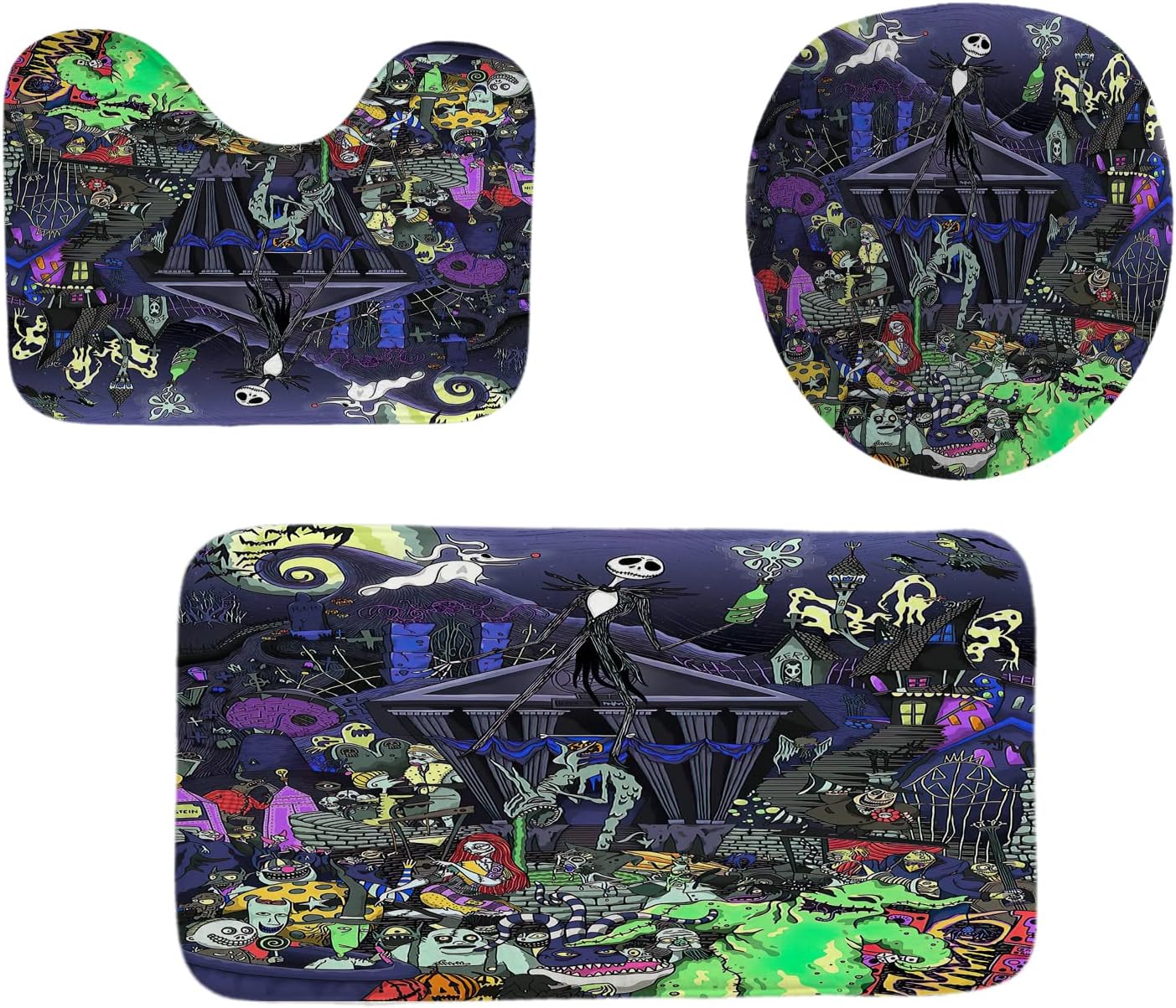 4-Piece Christmas Bathroom Set with Halloween Decor