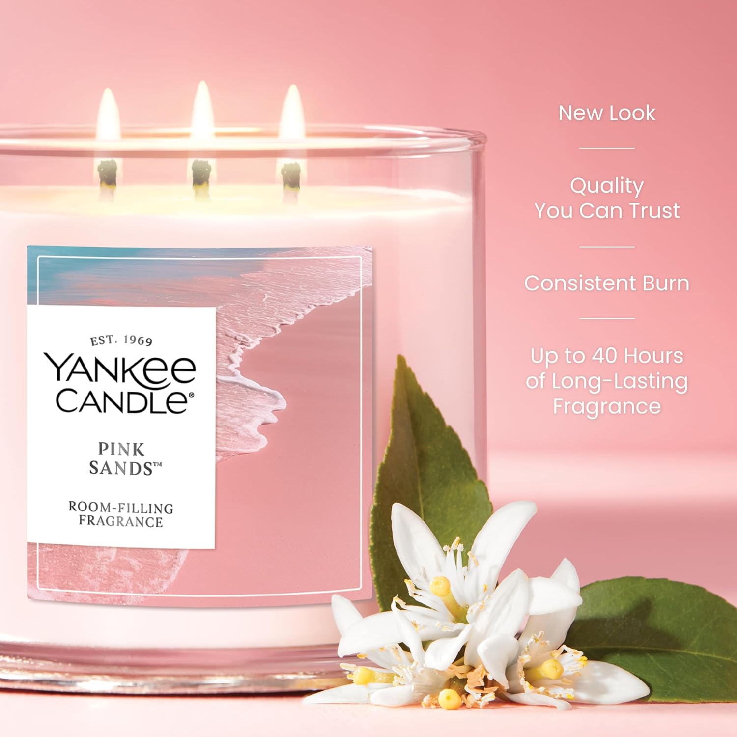 Charming Pink Sands 3 Wick Candle Jar