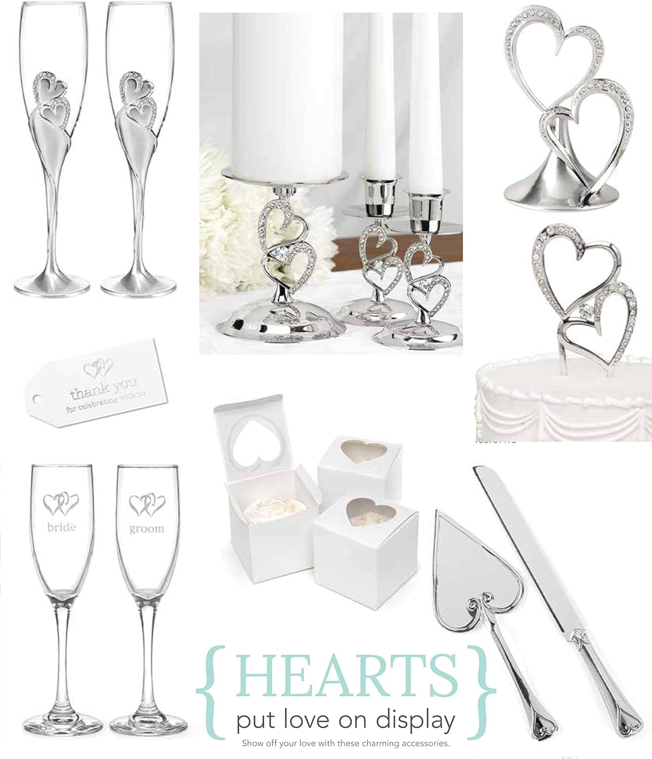 Sparkling Love Set Candle Stands 3 Count