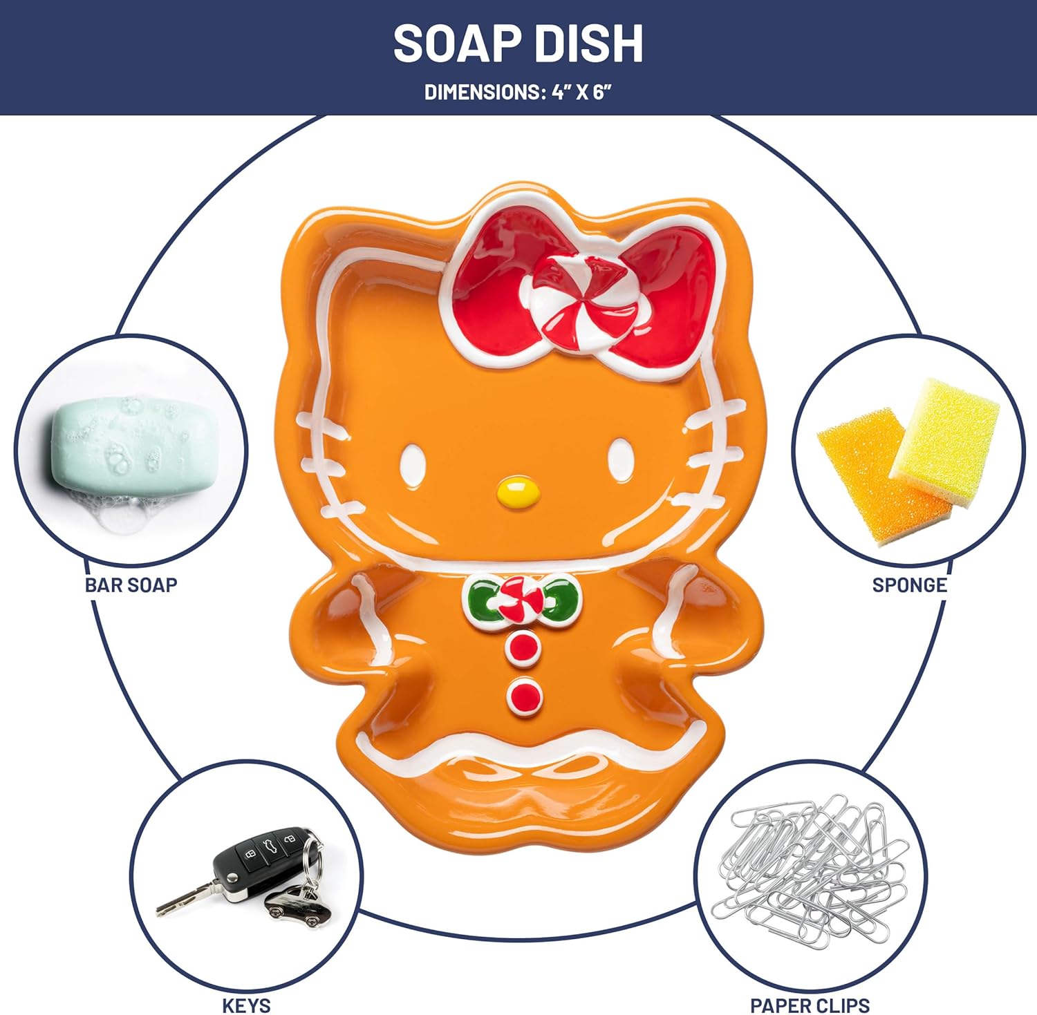 Jay Franco Hello Kitty Christmas Bathroom Set - 2 Piece - Lotion Soap Dish