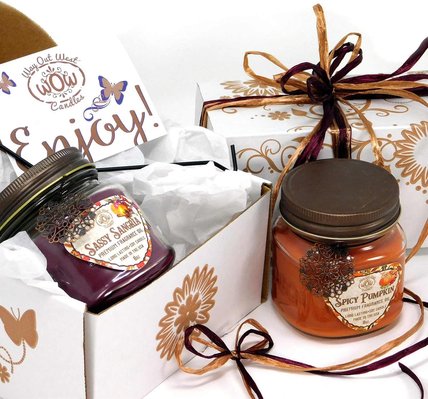 Scented Jar Candles Set of 2 - Sassy Sangria Spicy Pumpkin