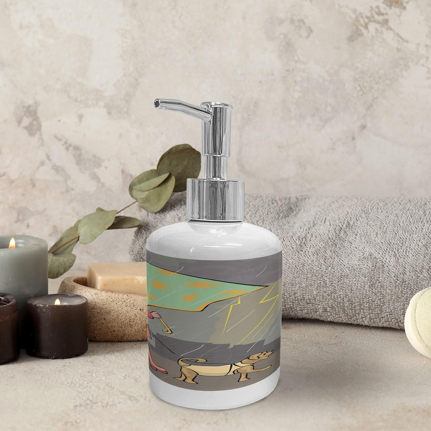 Umbrella Girl Soap Dispenser Set
