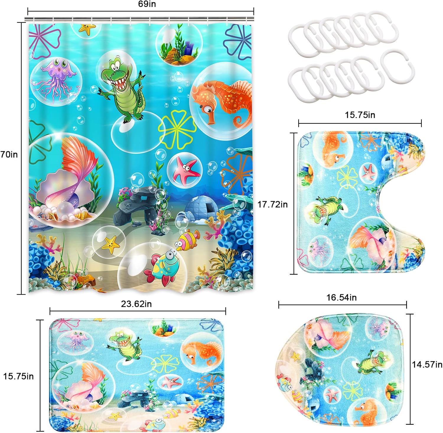 ADORABLE KIDS BATH PLAY COUCHSET WITH CATCHY SEA FISH DECOR