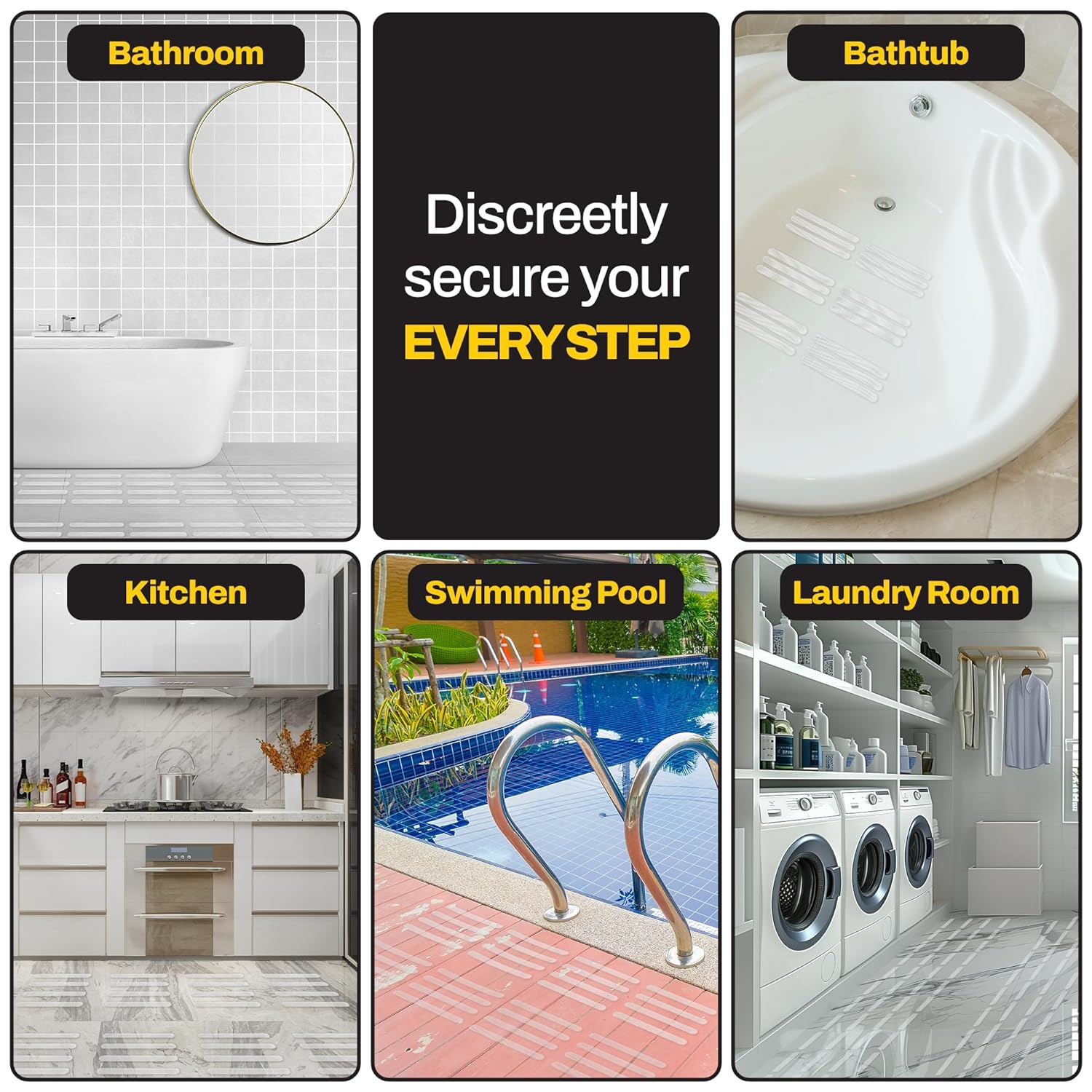 Made in Korea Ultra Thin Bathtub Non Slip Stickers with Diamond Grip