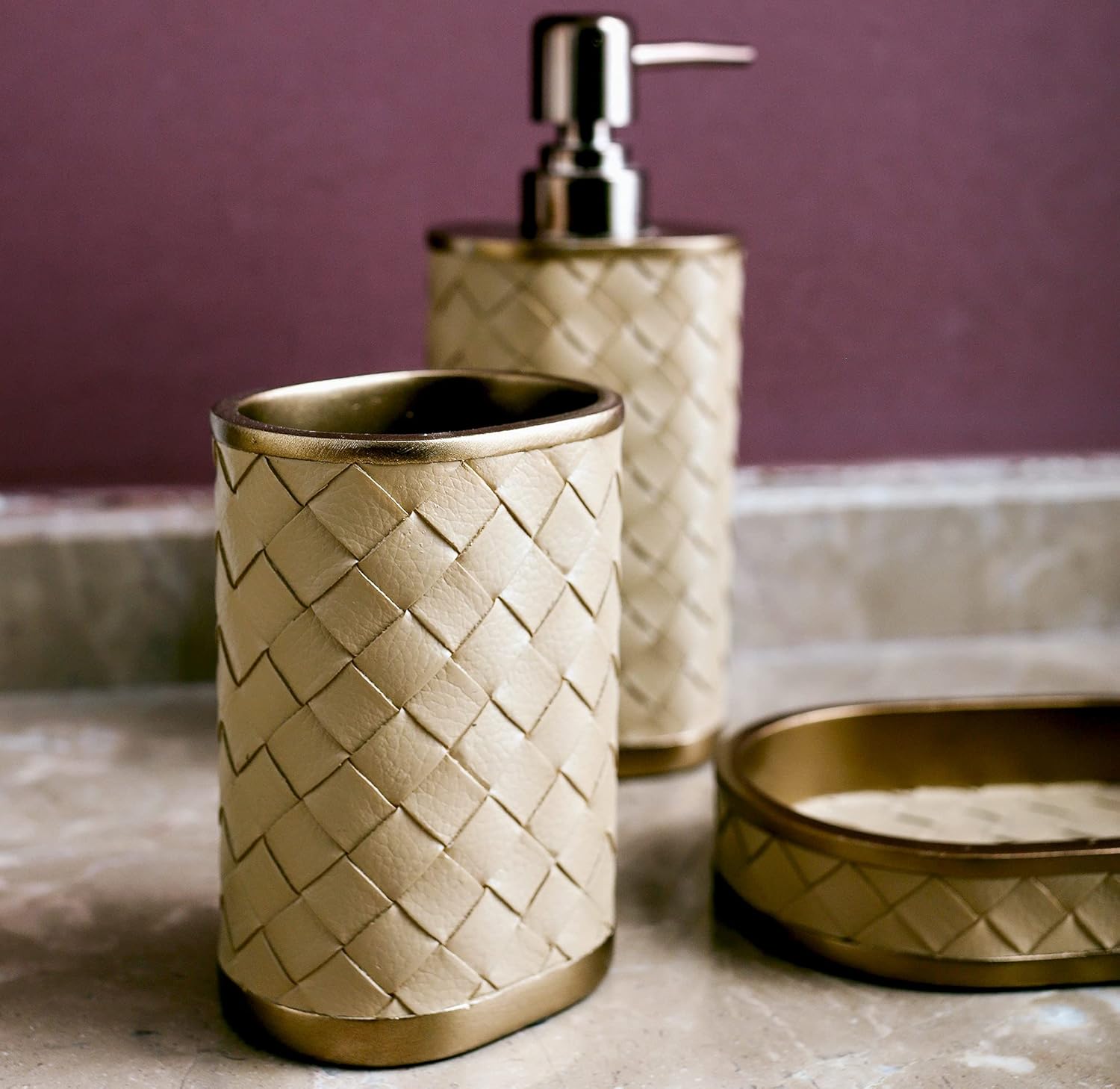 Luxury Resin Bathroom Set with 4 Pieces - Industrial to Modern Design