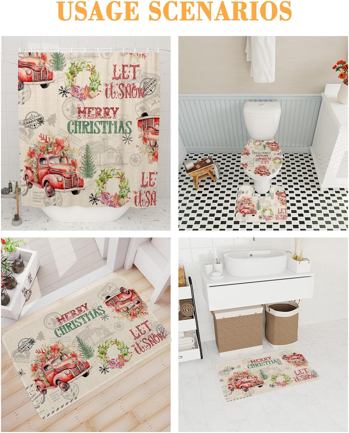 Bathroom Essentials Set with Retro Highlights