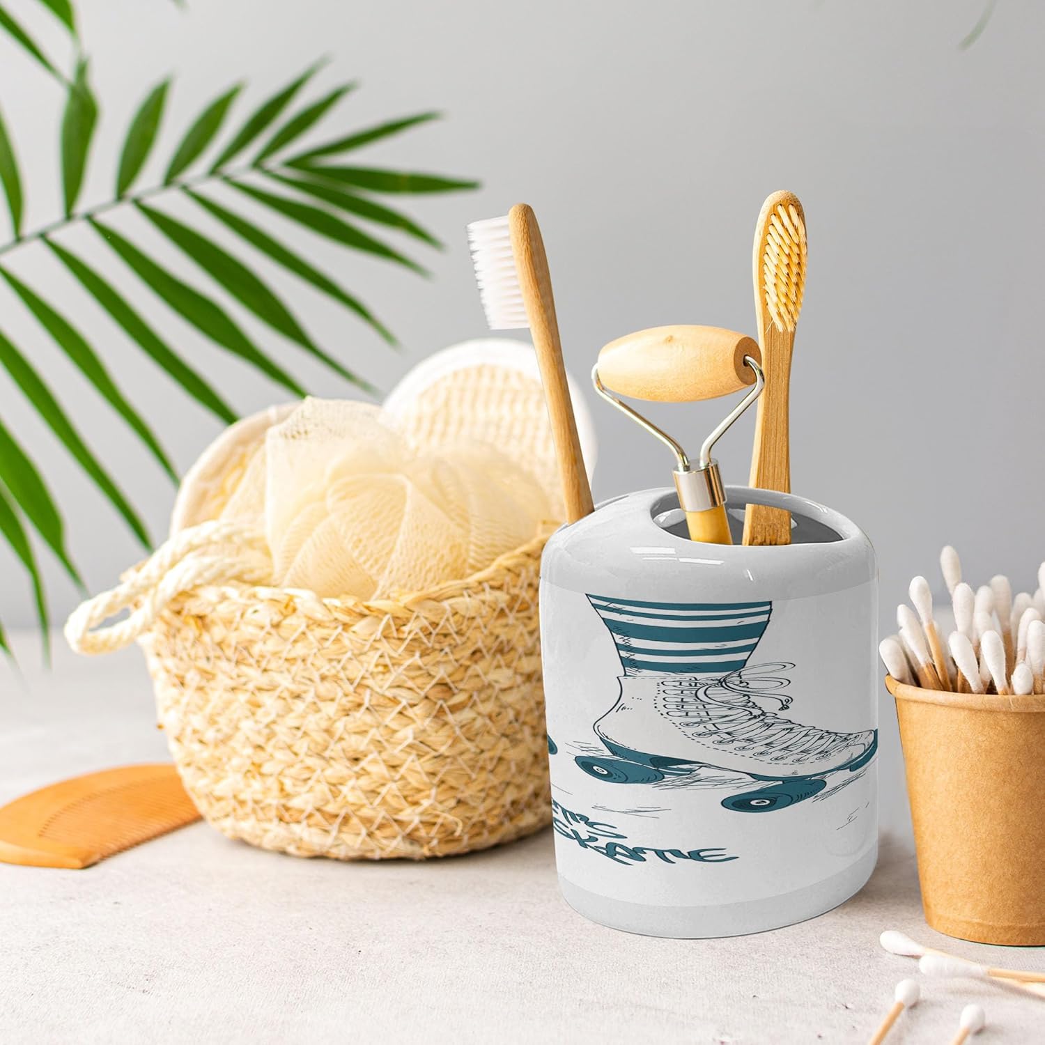Retro Stylish Toothbrush Soap Dispenser Set