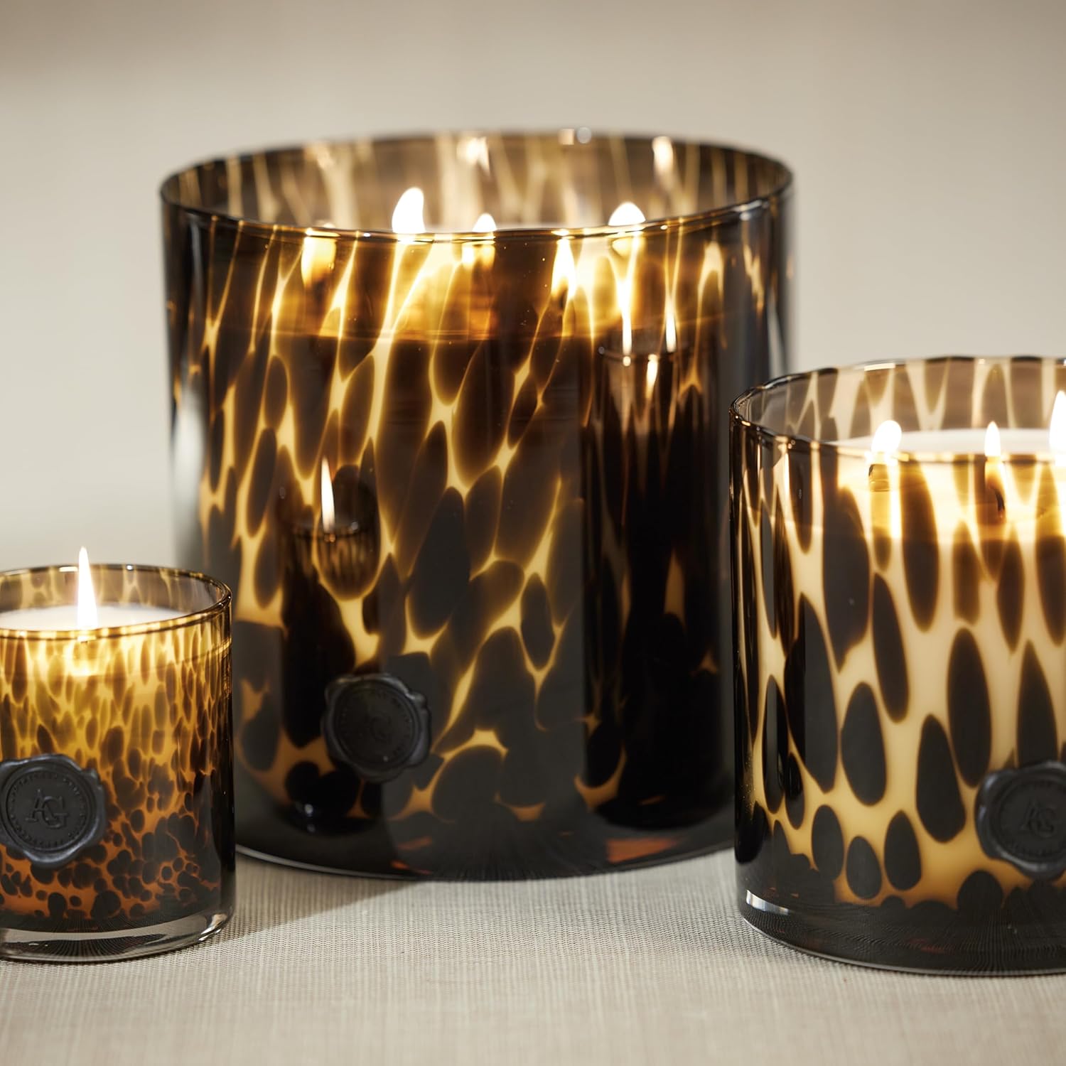 Zodax 50 oz 3-Wick Candle Earthy Scent Black Glass Jar 150 Hours