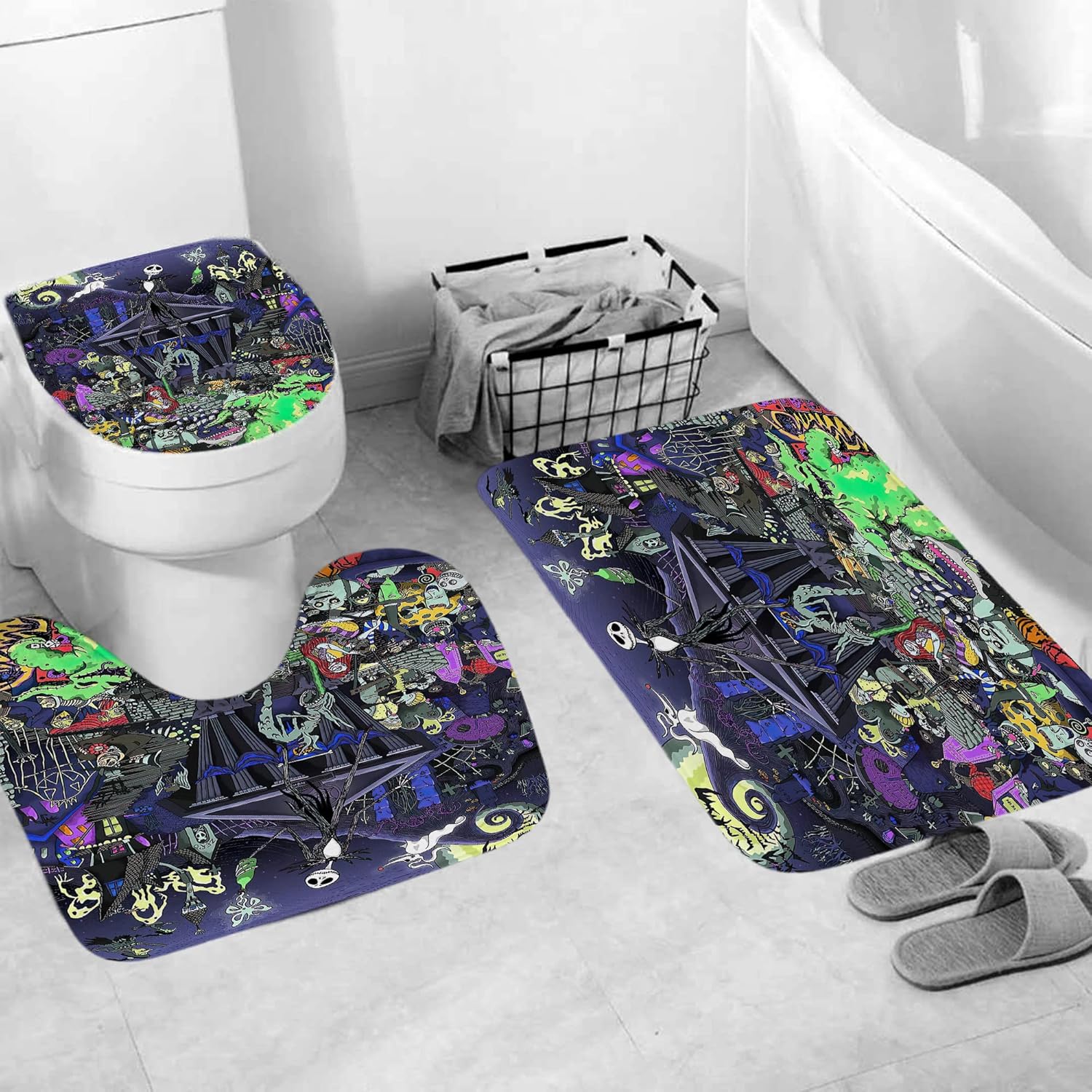 4-Piece Christmas Bathroom Set with Halloween Decor