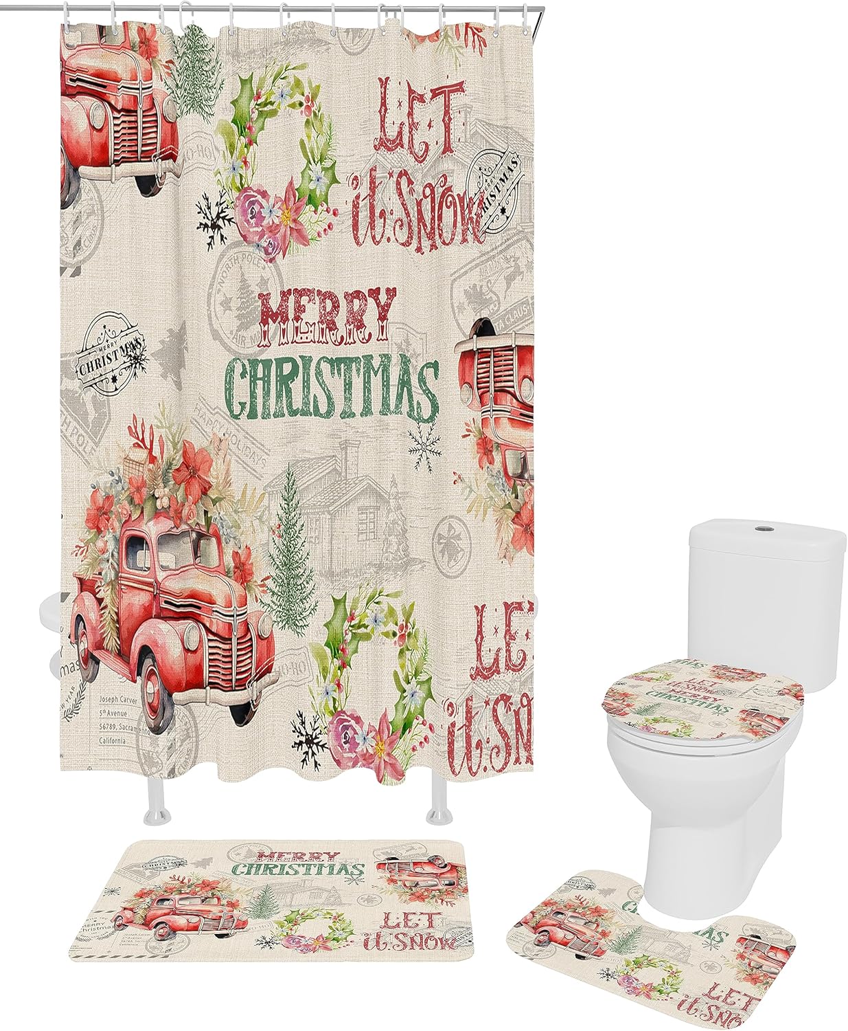Bathroom Essentials Set with Retro Highlights