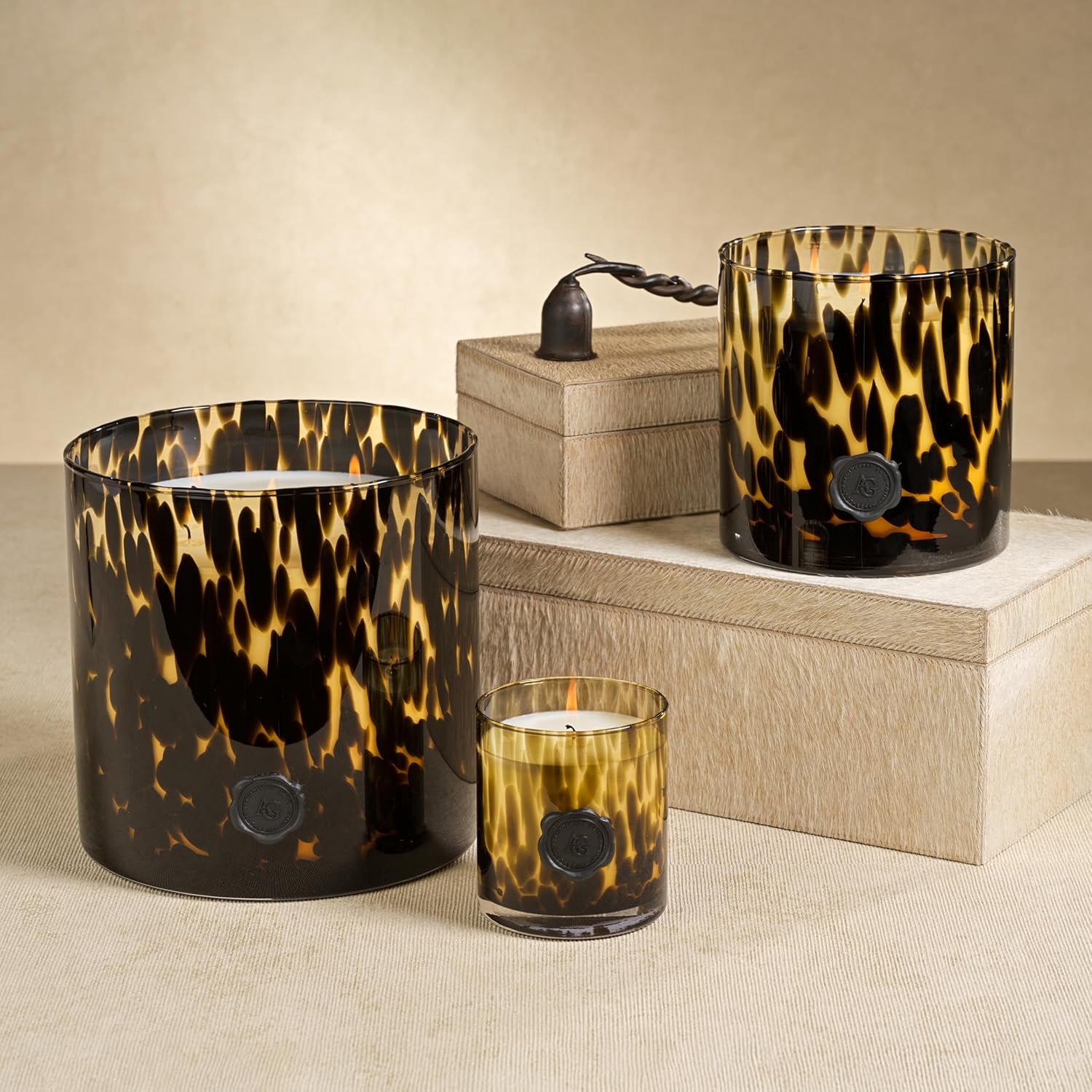 Zodax 50 oz 3-Wick Candle Earthy Scent Black Glass Jar 150 Hours