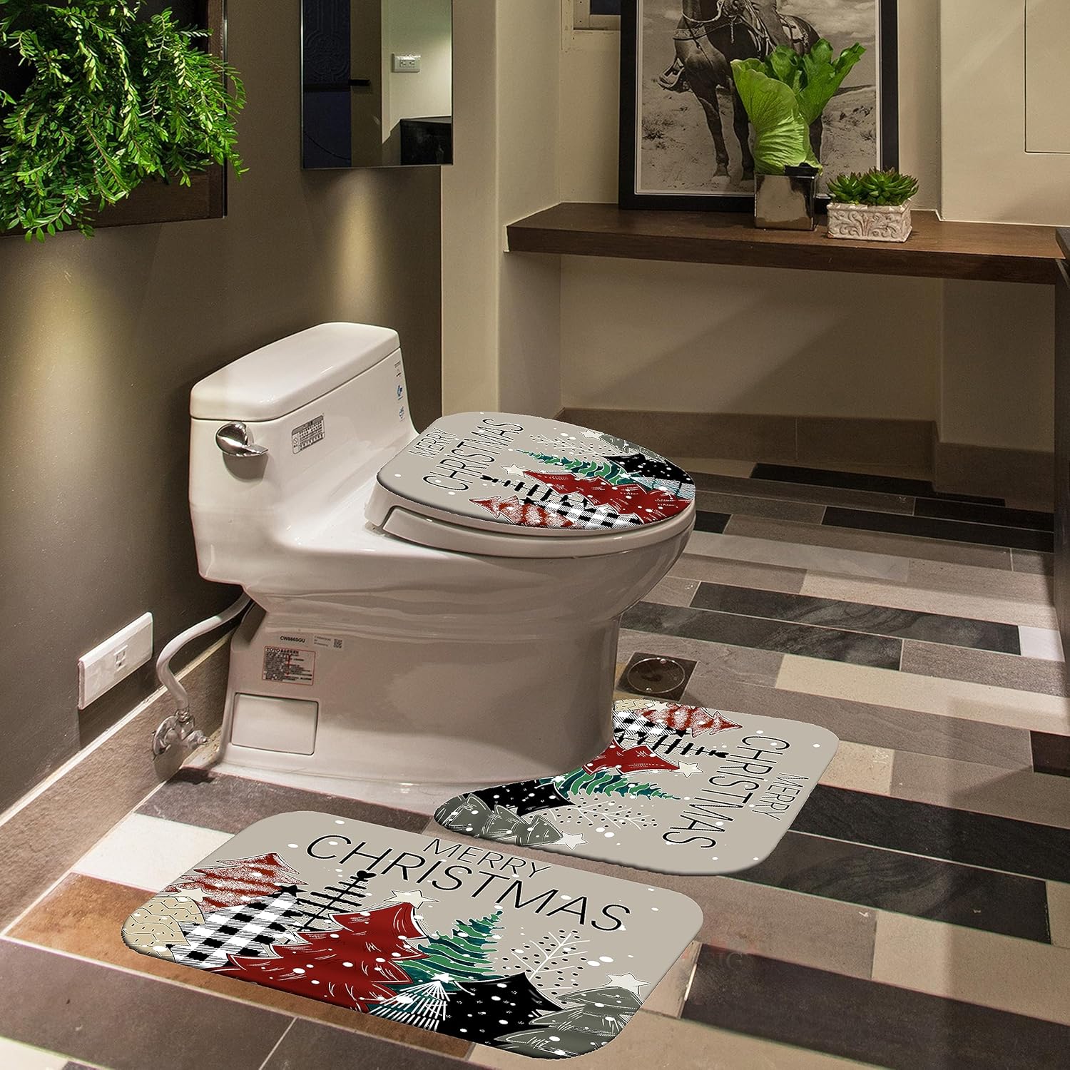 Merry Christmas Bath Set with Rugs