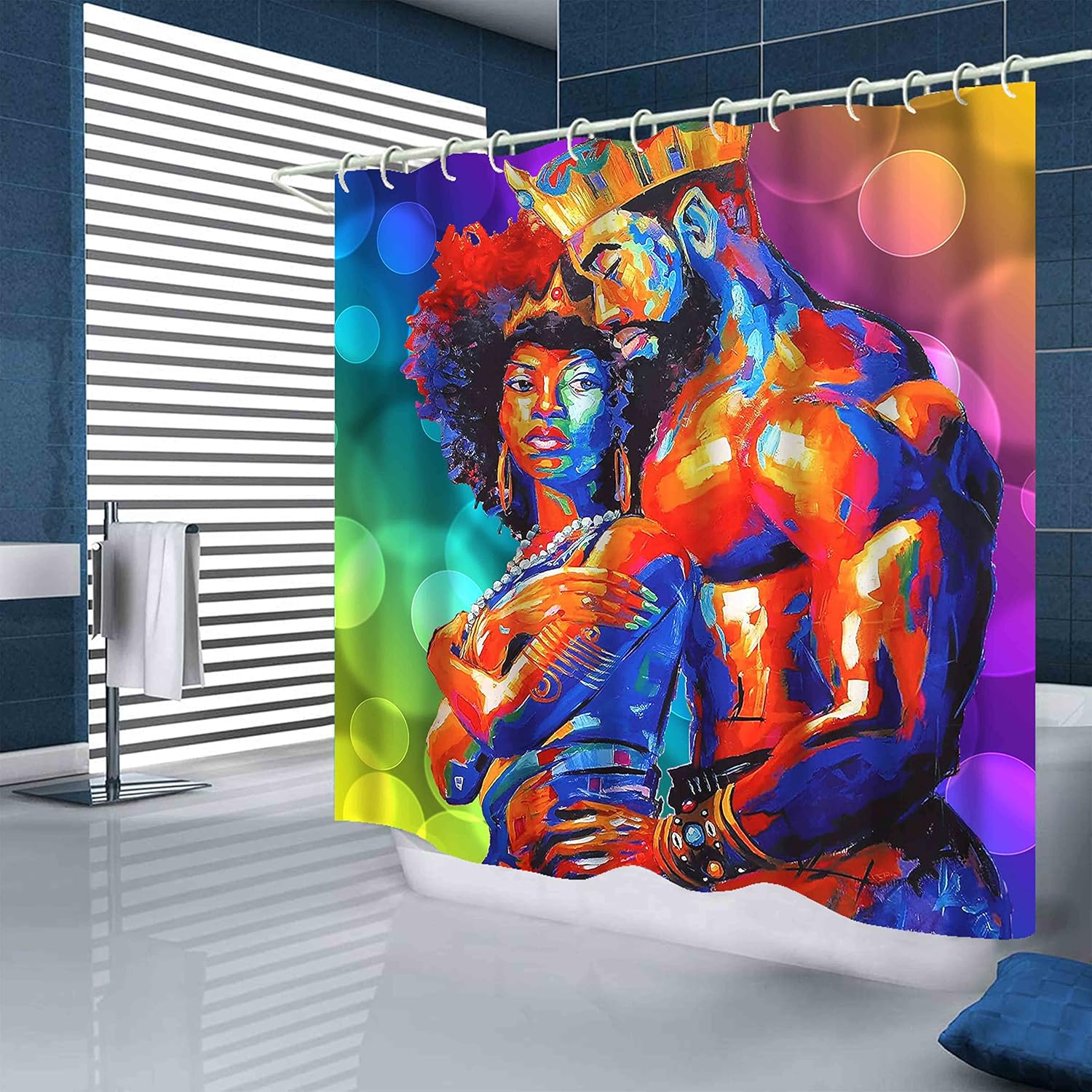 African American Shower Curtain Set 4PCS