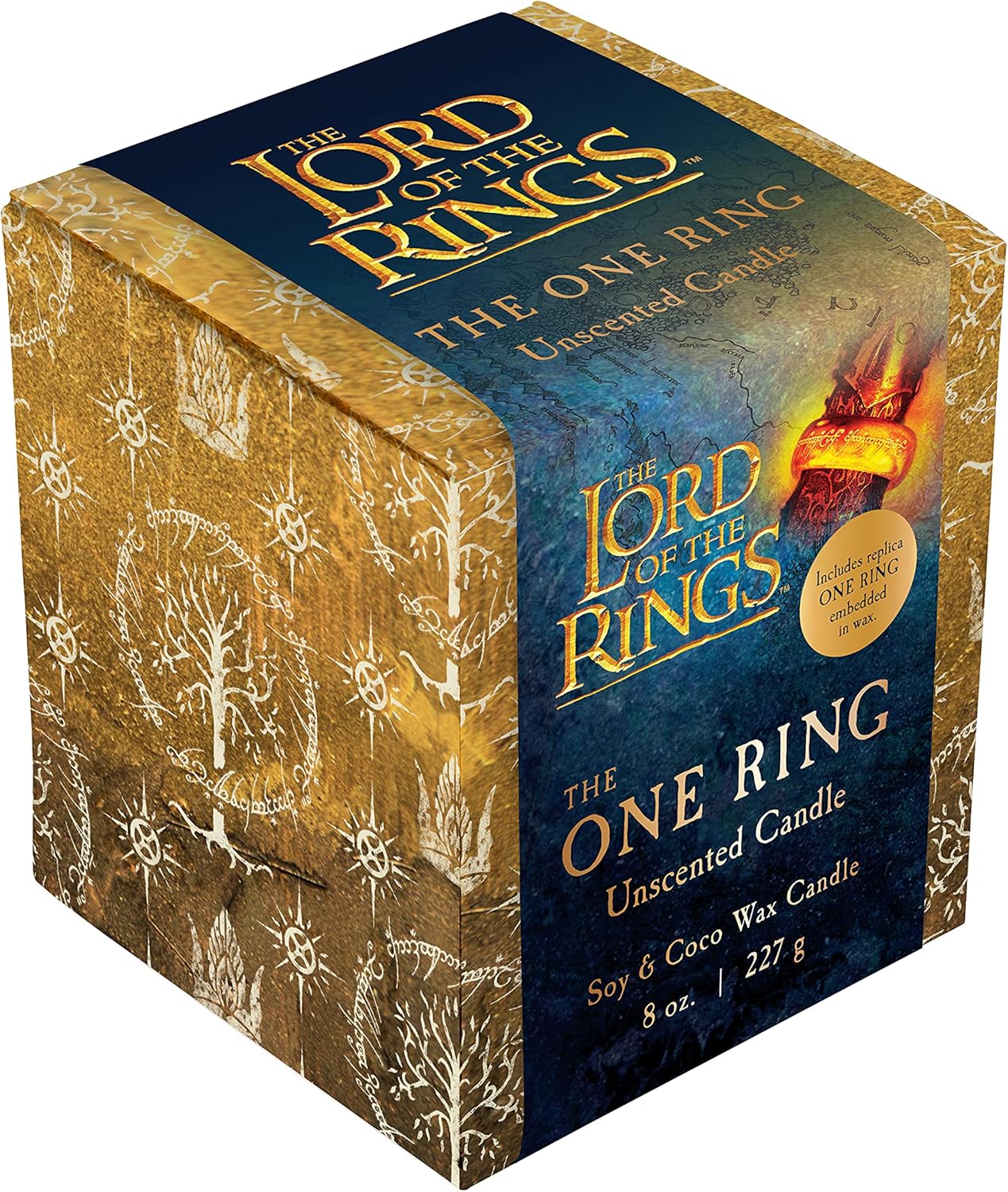 Lord of the Rings Glass Candle 8oz replica of Ring of Power